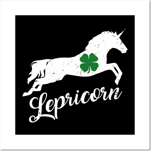 Lepricorn Unicorn Funny St Patrick's Day Wall Art by Tuyetle